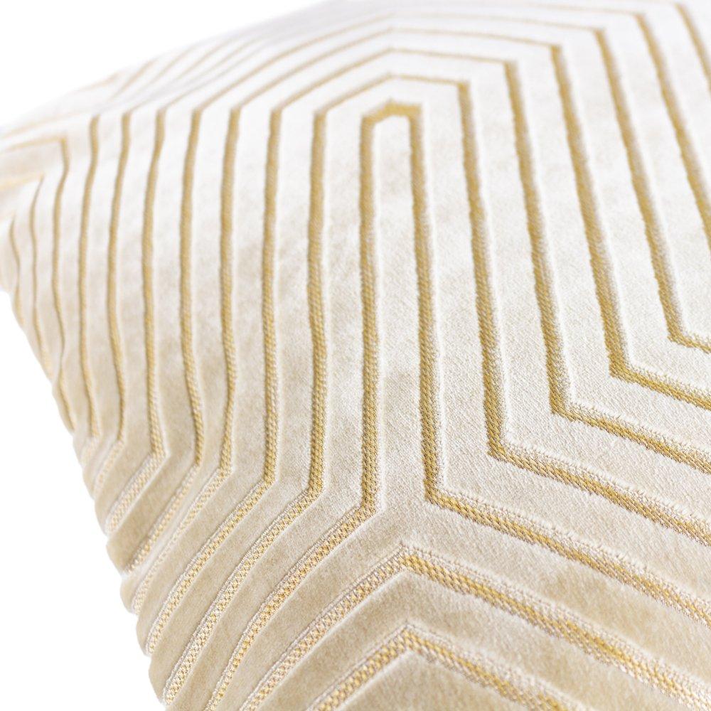 Ivory - Paoletti - Evoke Cut Velvet Fibre Filled Cushion - 4