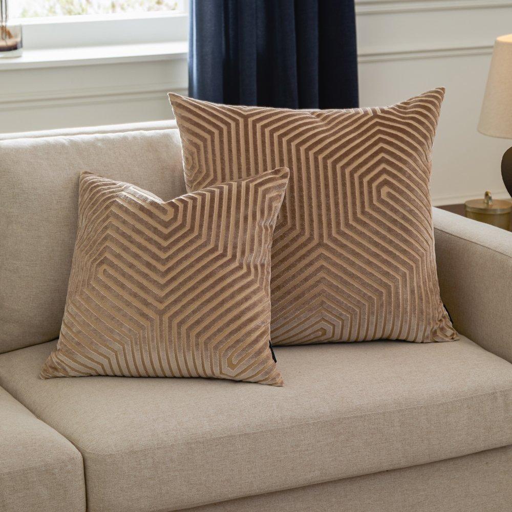 Mink - Paoletti - Evoke Cut Velvet Fibre Filled Cushion - 5