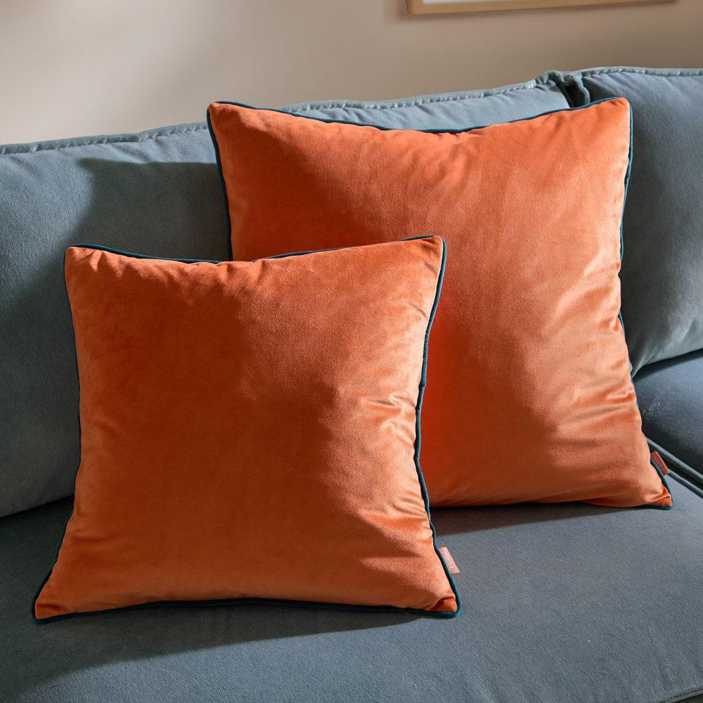 Tiger/Teal - Furn - Meridian Velvet Fibre Filled Cushion - 4