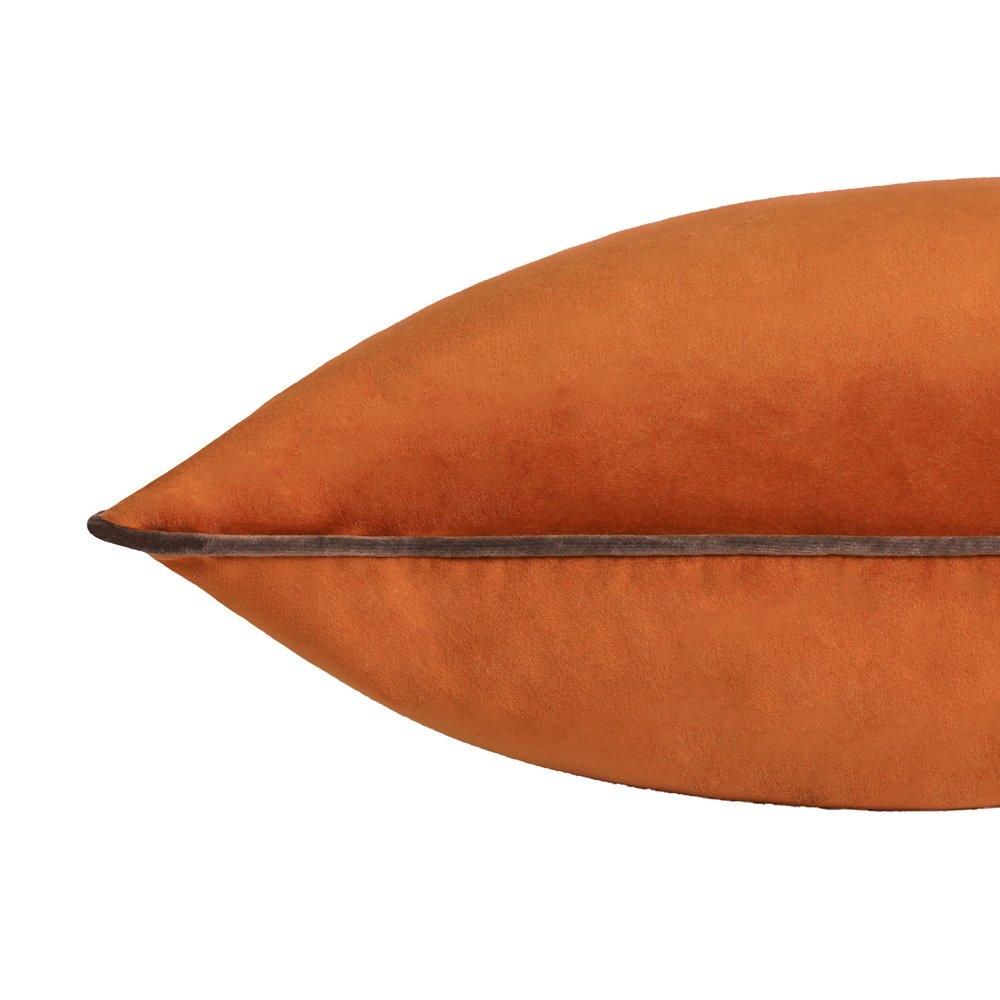 Pumpkin/Mocha - Furn - Meridian Velvet Fibre Filled Cushion - 3