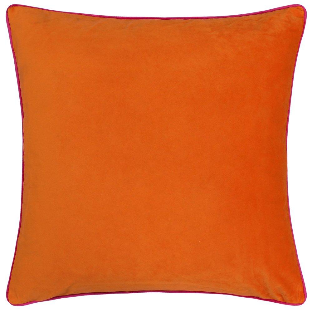Furn  Meridian Velvet Fibre Filled Cushion - Clementine/Hot - 45x45cm