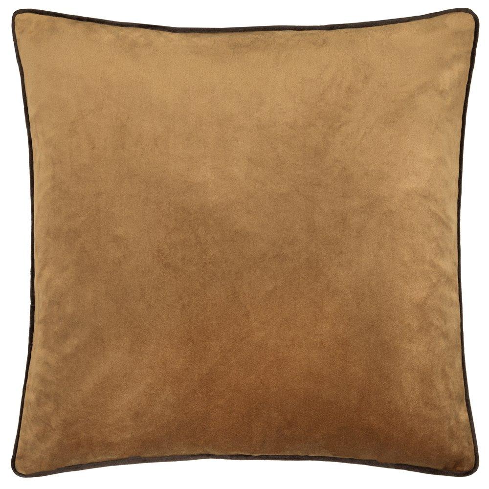 Furn  Meridian Velvet Fibre Filled Cushion - Caramel/Chocola - 45x45cm