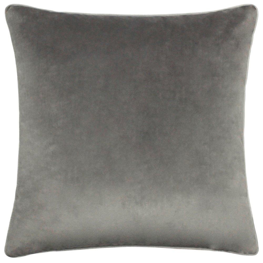 Furn  Meridian Velvet Fibre Filled Cushion - Charcoal/Dove - 45x45cm