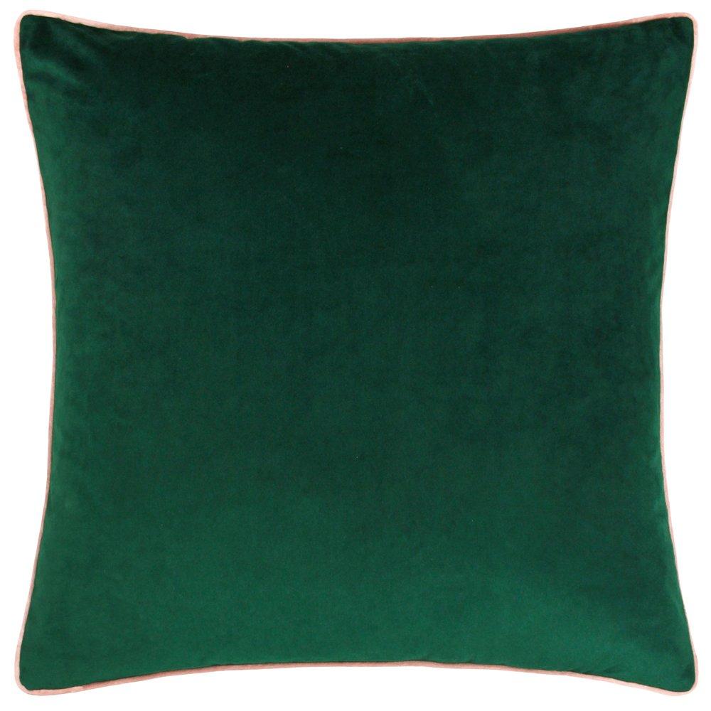 Furn  Meridian Velvet Fibre Filled Cushion - Emerald/Blush - 45x45cm