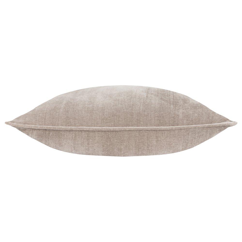 Greige - Yard - Heavy Chenille Piped Fibre Filled Cushion - 2