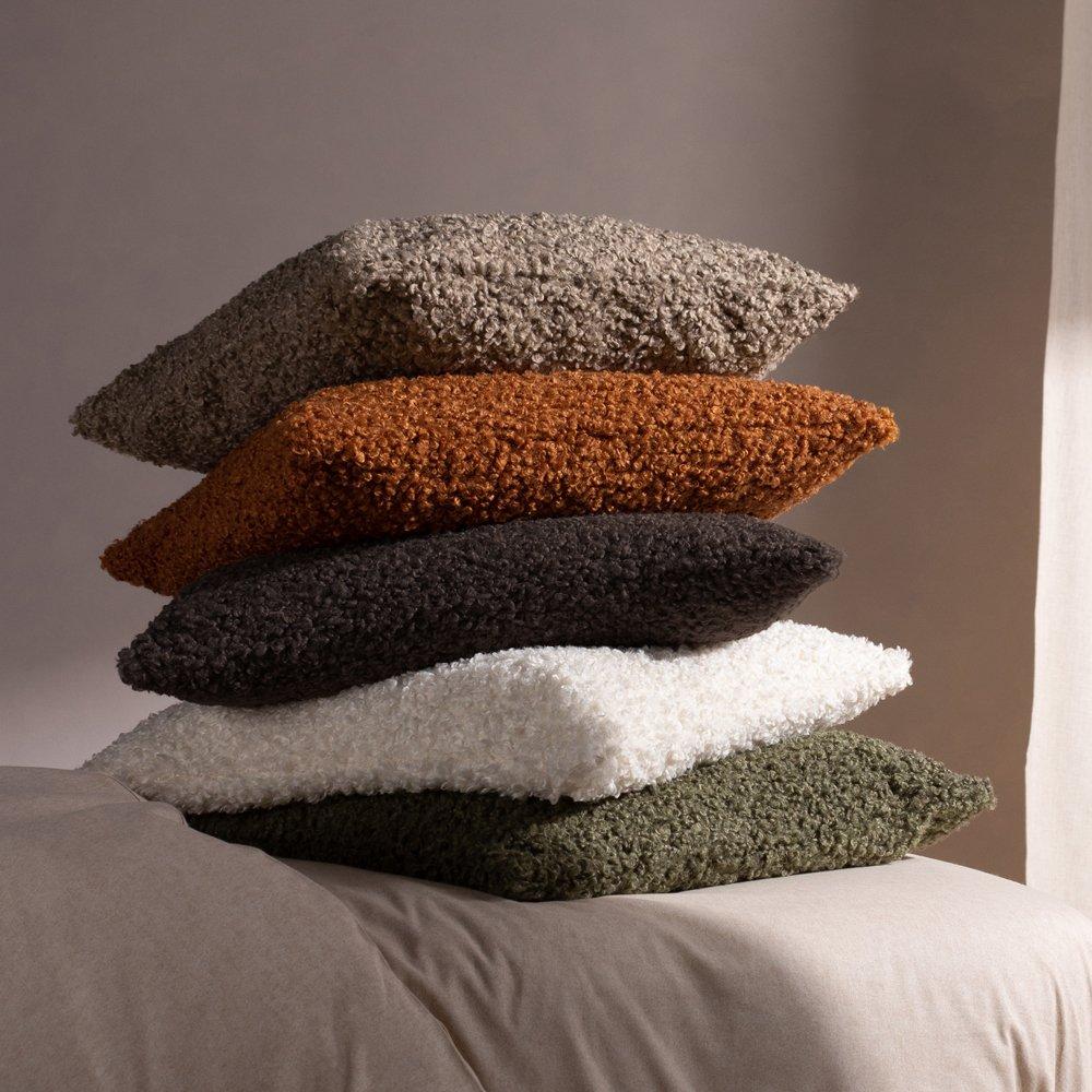 Chocolate - Yard - Cabu Chunky Boucle Fibre Filled Cushion - 4
