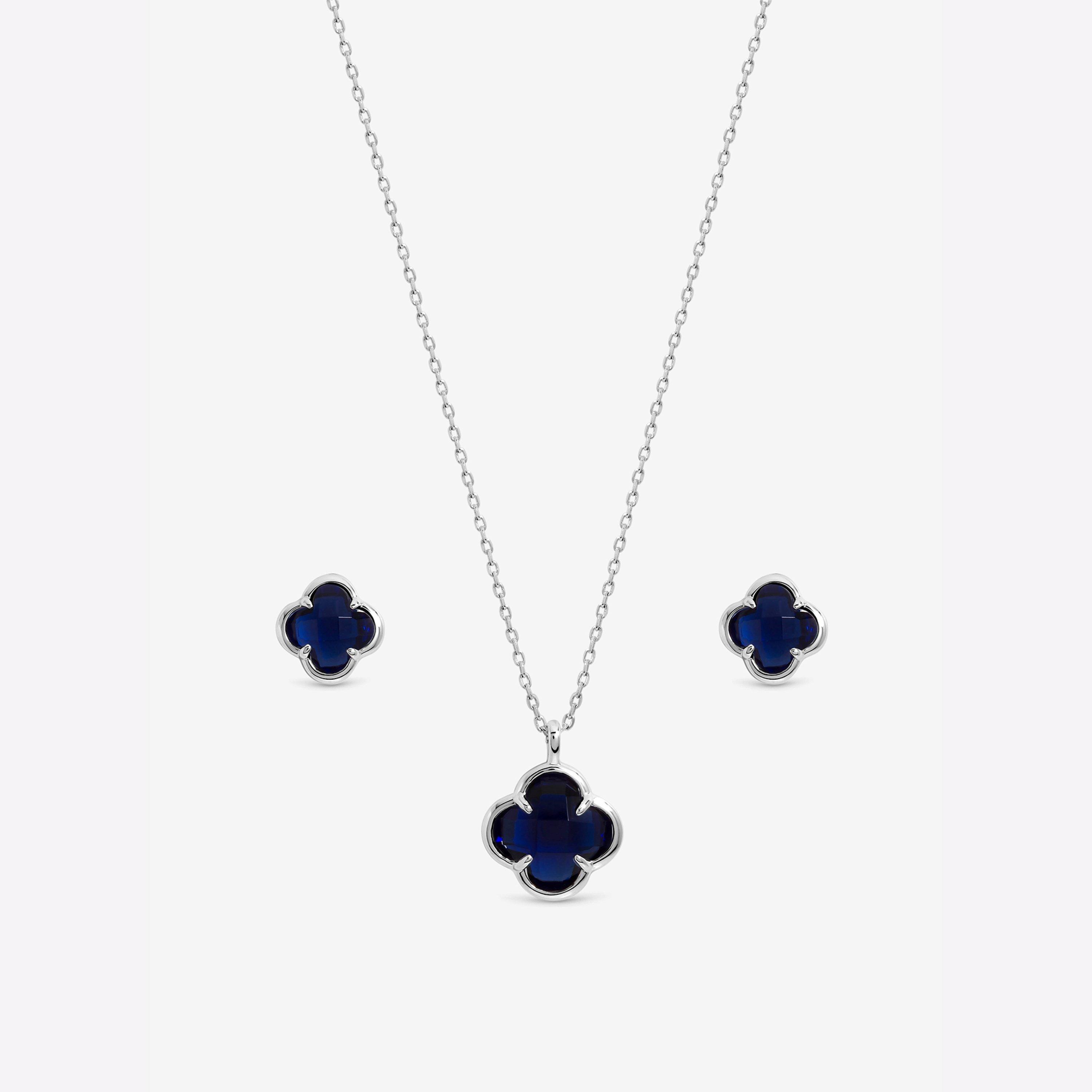 Silver - Inicio - Silver Sapphire Clover Set - Gift Box - 2