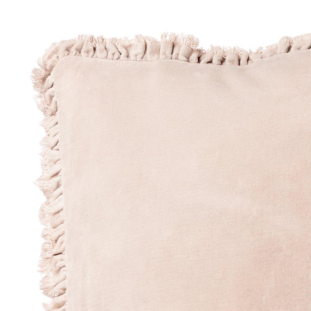 Natural - Yard - Bertie Cotton Velvet Fibre Filled Cushion - 4