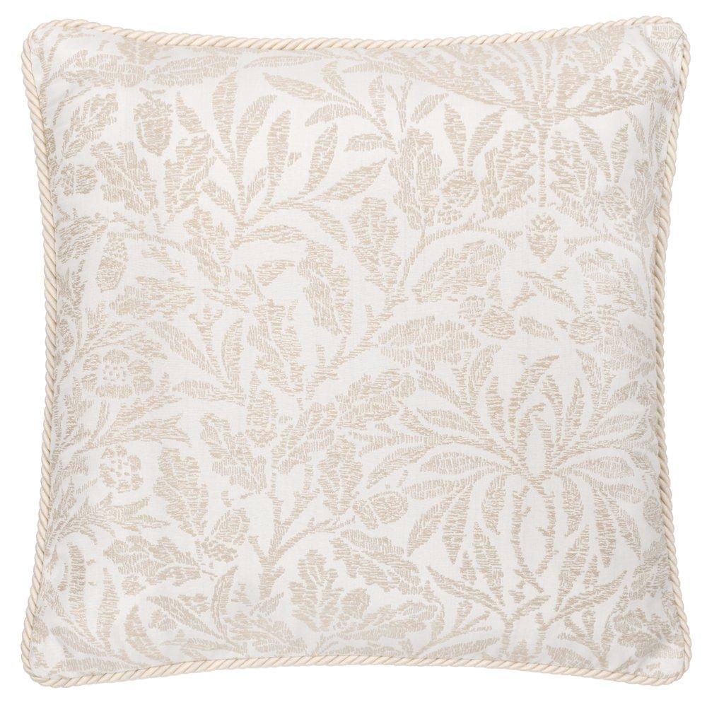 Morris And Co  Acorn Tonal Jacquard Feather Filled Cushion - Ivory - 50x50cm