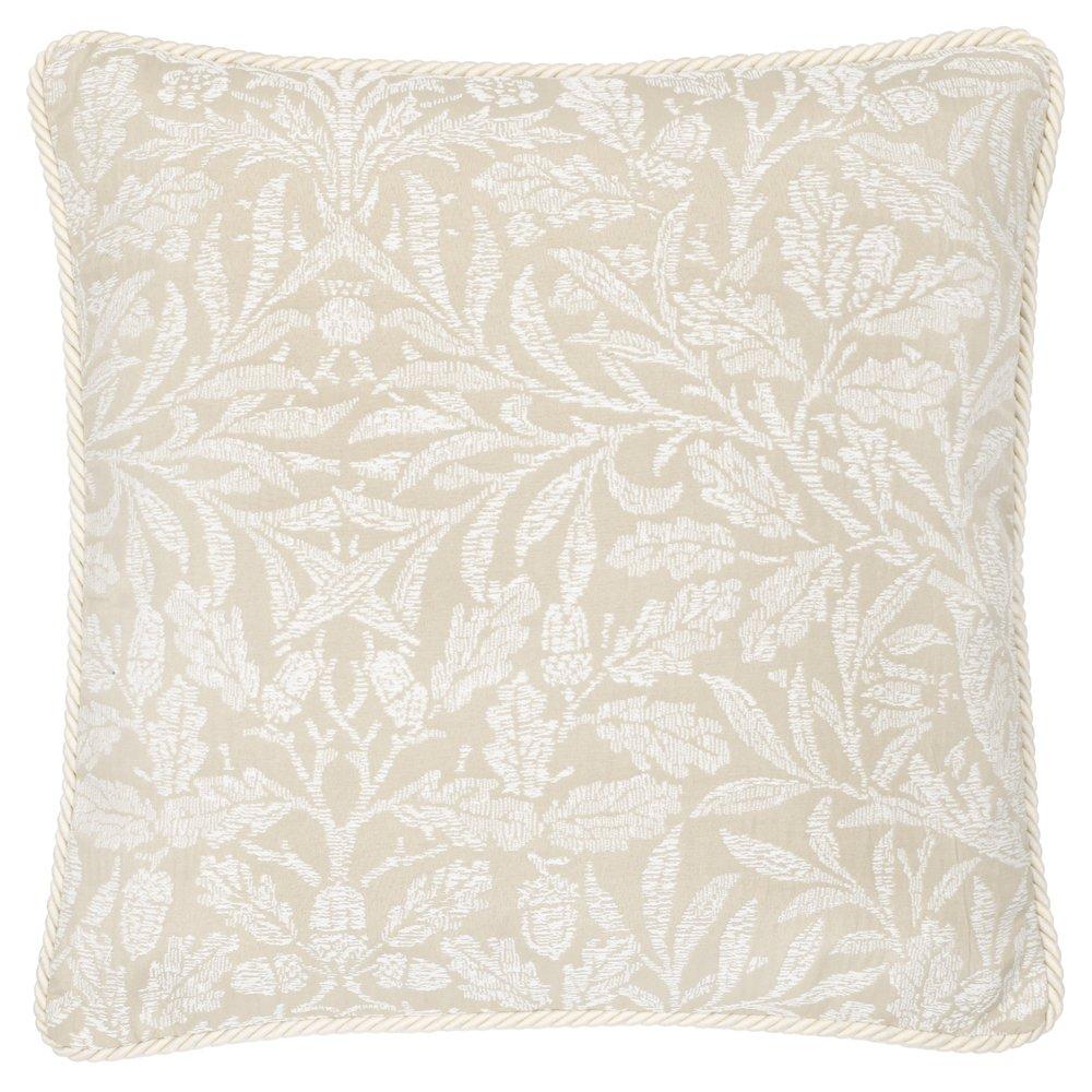 Morris And Co  Acorn Tonal Jacquard Feather Filled Cushion - Linen - 50x50cm
