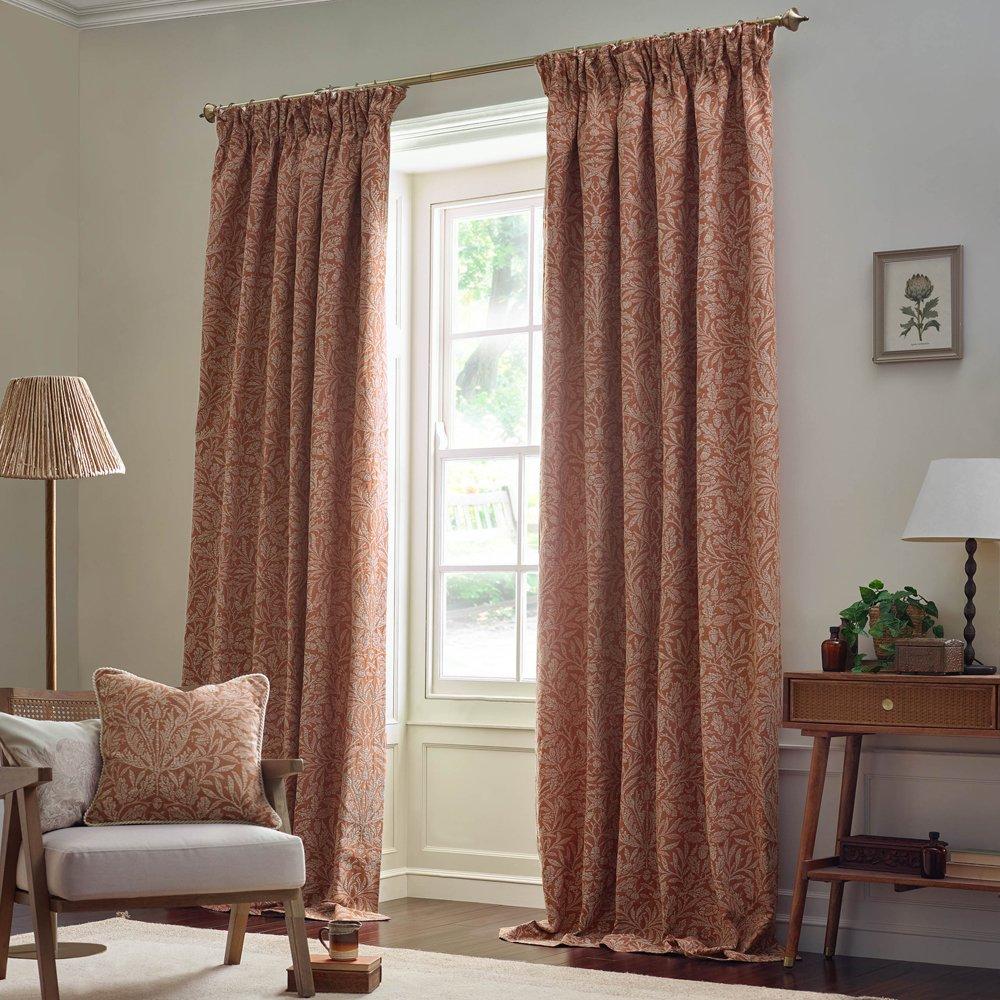 Brick - Morris and Co - Acorn Tonal Jacquard Feather Filled Cushion - 6