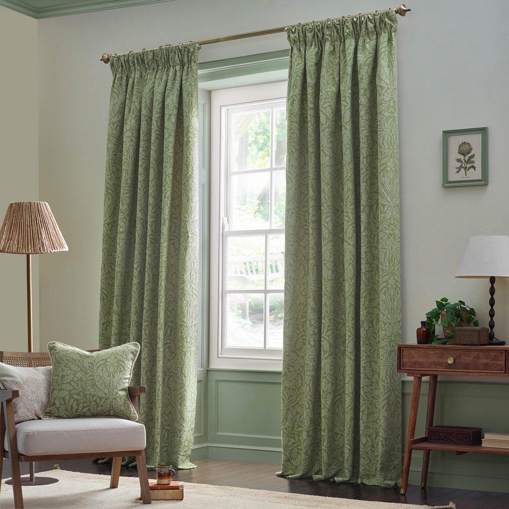 Sage - Morris and Co - Acorn Tonal Jacquard Feather Filled Cushion - 5