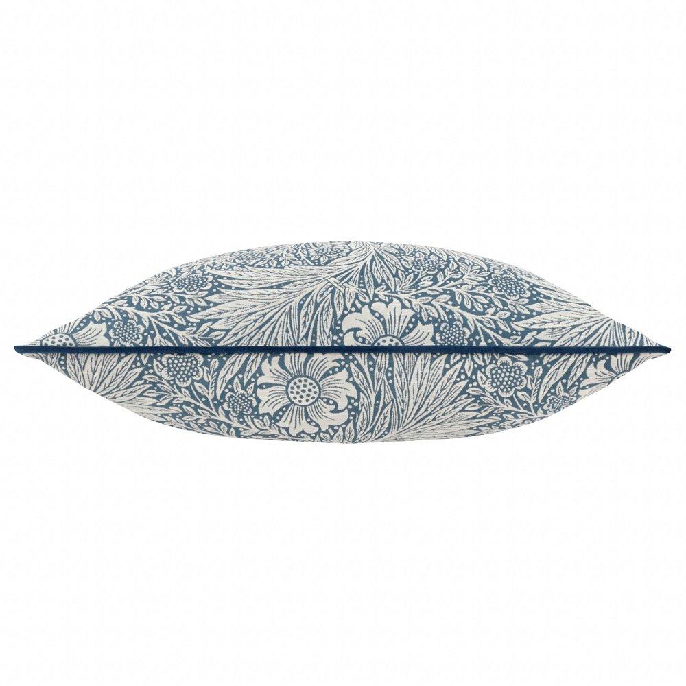 Indigo - Morris and Co - Marigold Piped Jacquard Feather Filled Cushion - 2