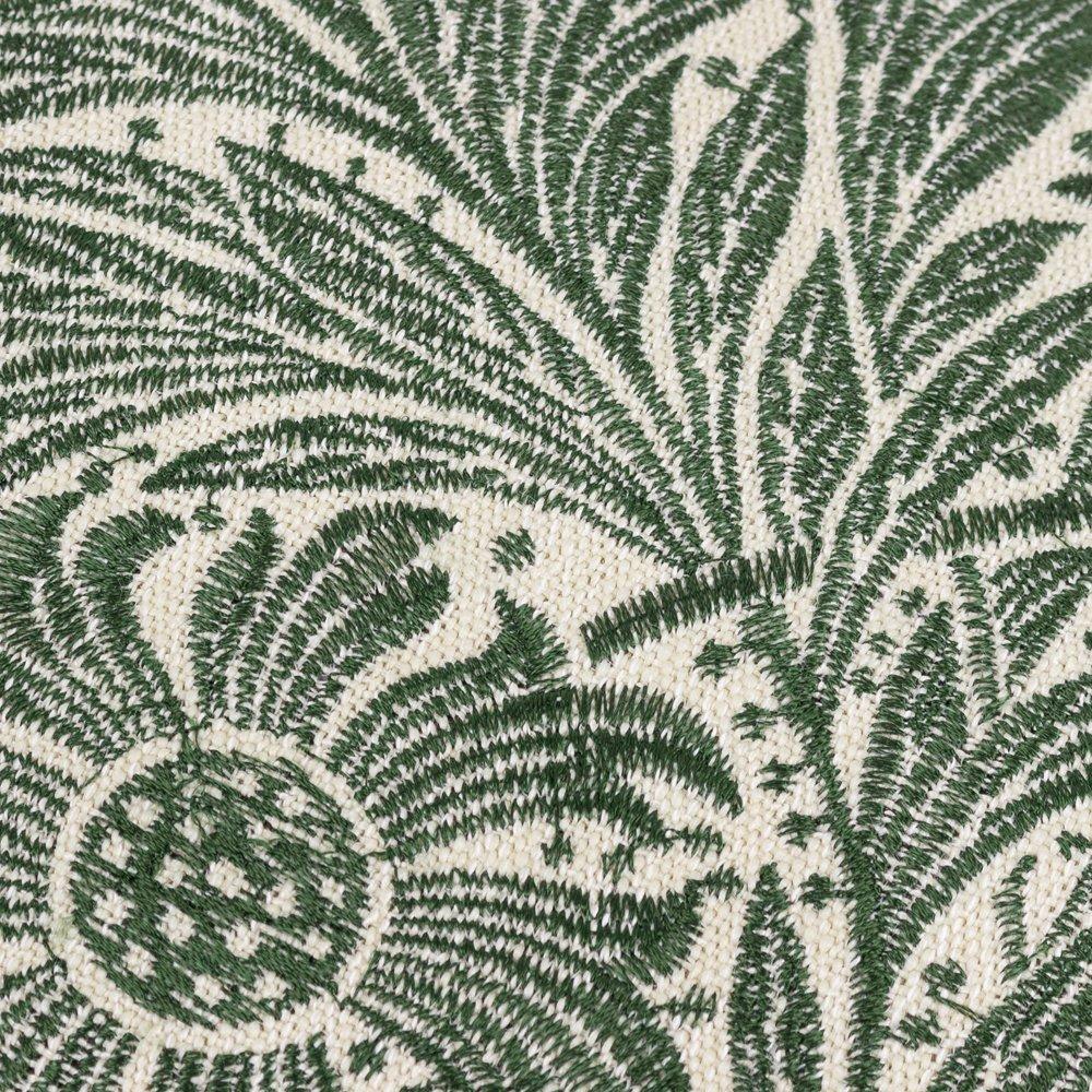 Leaf Green - Morris and Co - Marigold Embroidered Feather Filled Cushion - 4