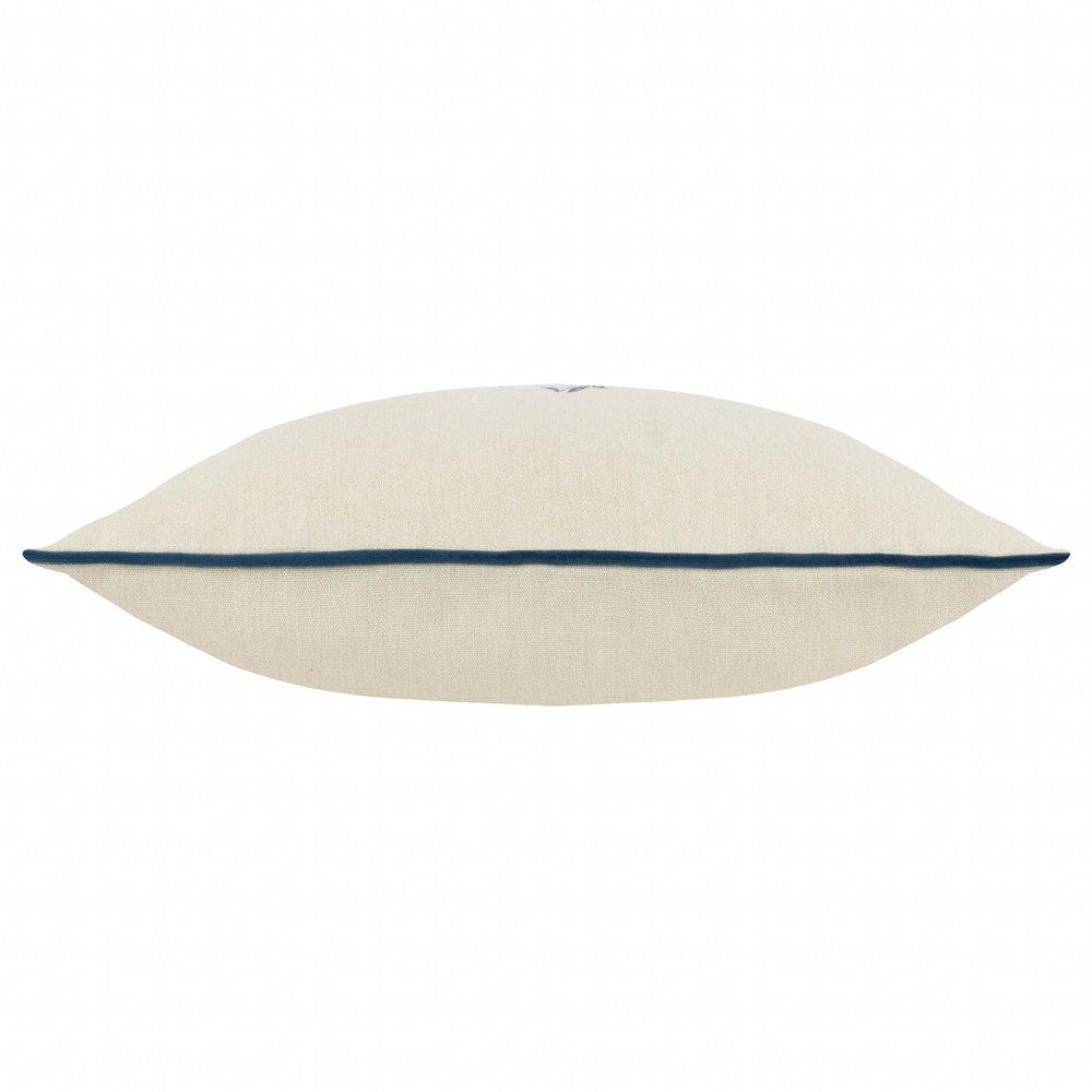 Indigo - Morris and Co - Marigold Embroidered Feather Filled Cushion - 3