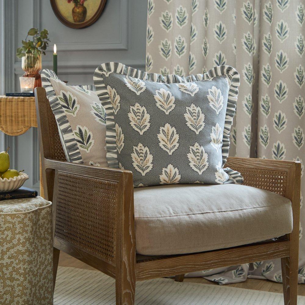 Flax - Sanderson - Sessile Leaf Ruffle Feather Filled Cushion - 5