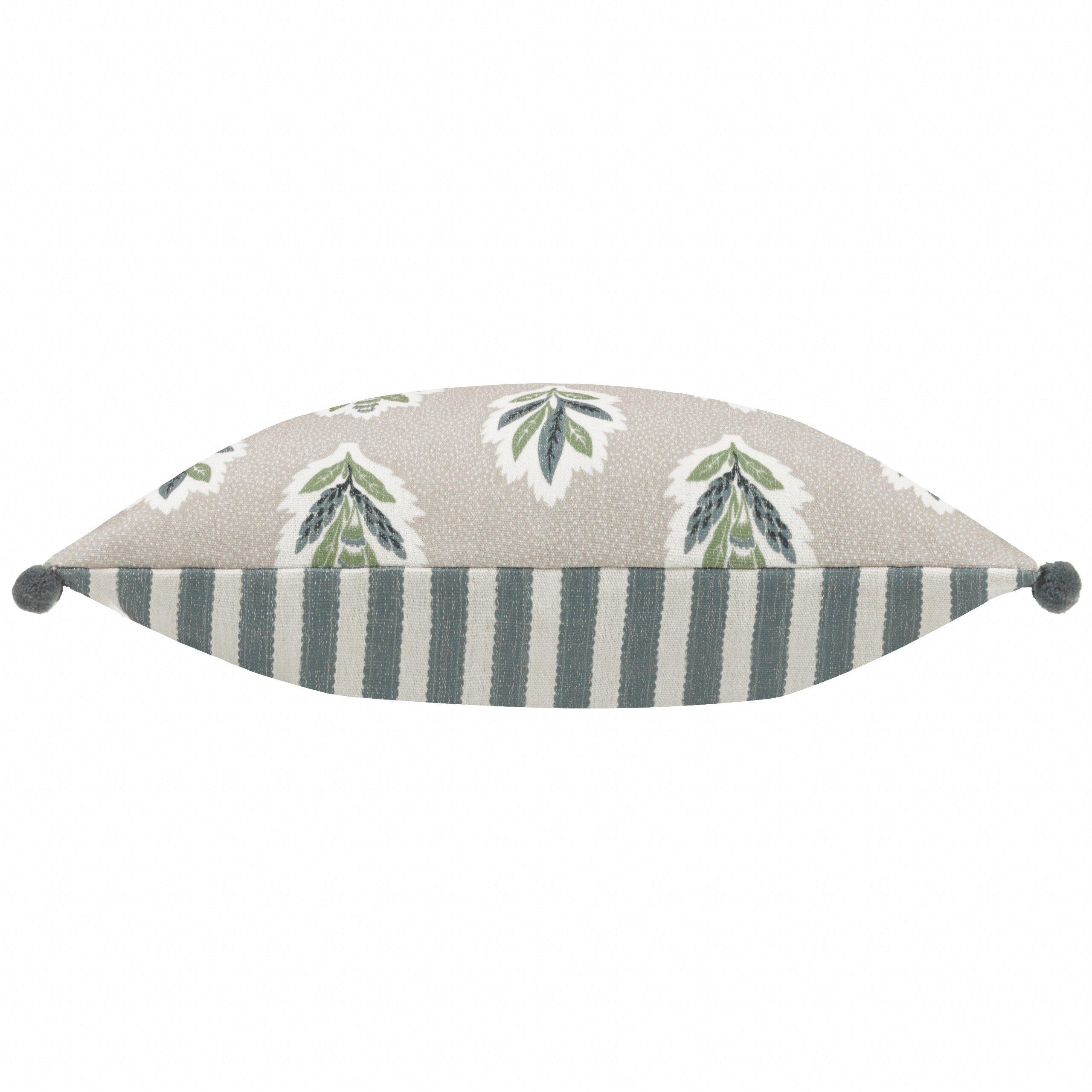 Flax - Sanderson - Sessile Leaf Printed Feather Filled Cushion - 5