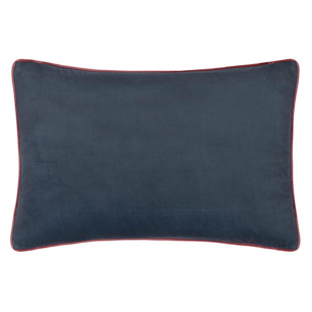 Indigo - Morris and Co - Seaweed Printed Velvet Feather Filled Cushion - 2
