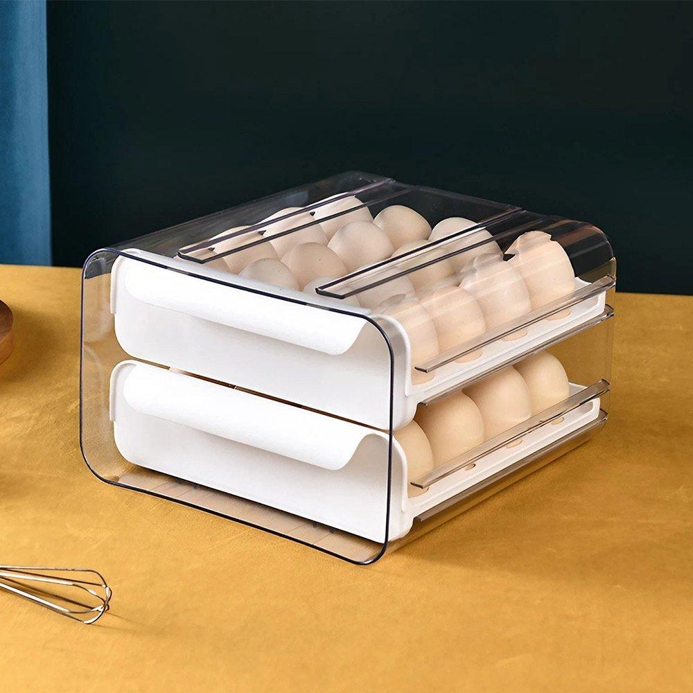 White - LIFE IDEAS - 2pcs Double-layer Egg Storage Drawer Box - 5