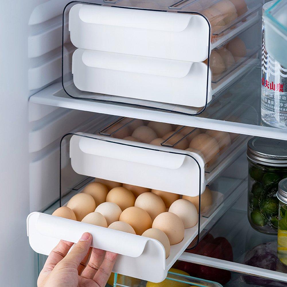 White - LIFE IDEAS - 2pcs Double-layer Egg Storage Drawer Box - 7