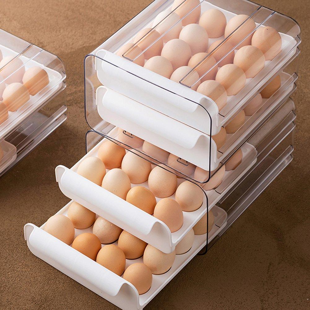 White - LIFE IDEAS - 2pcs Double-layer Egg Storage Drawer Box - 8