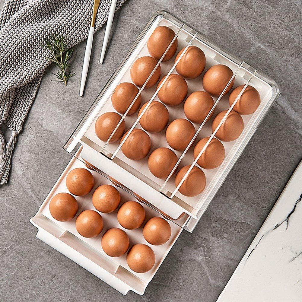 White - LIFE IDEAS - 2pcs Double-layer Egg Storage Drawer Box - 10