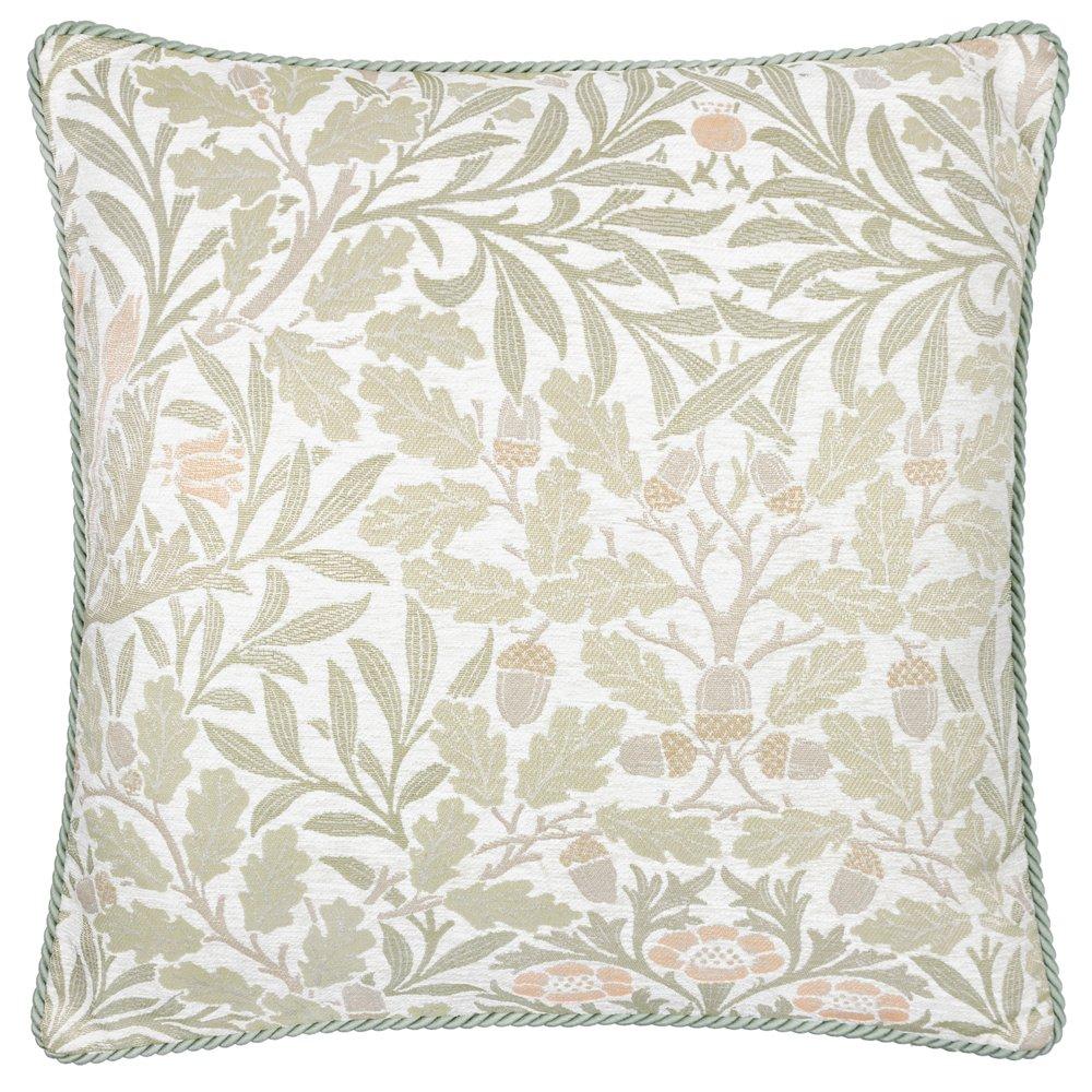 Morris And Co  Acorn  Jacquard Feather Filled Cushion - Stone/Sage - 55x55cm