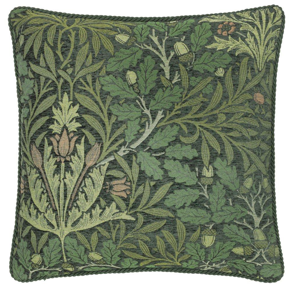 Morris And Co  Acorn  Jacquard Feather Filled Cushion - Thyme/Forest - 55x55cm