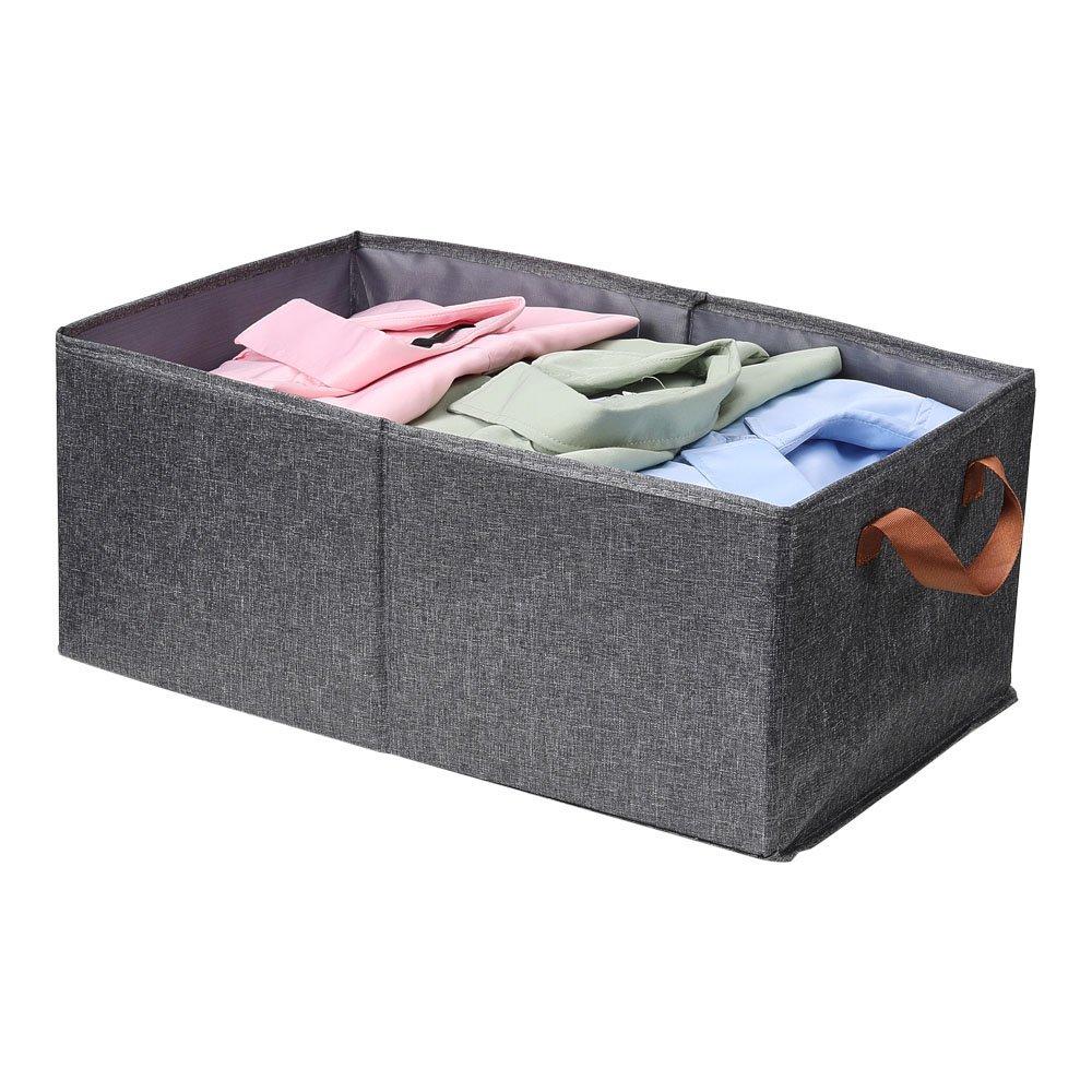 Grey - LIFE IDEAS - 8pcs Foldable Fabric Organizer with Handles - 11