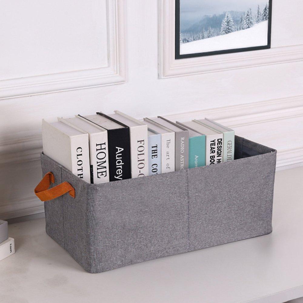 Grey - LIFE IDEAS - 8pcs Foldable Fabric Organizer with Handles - 3