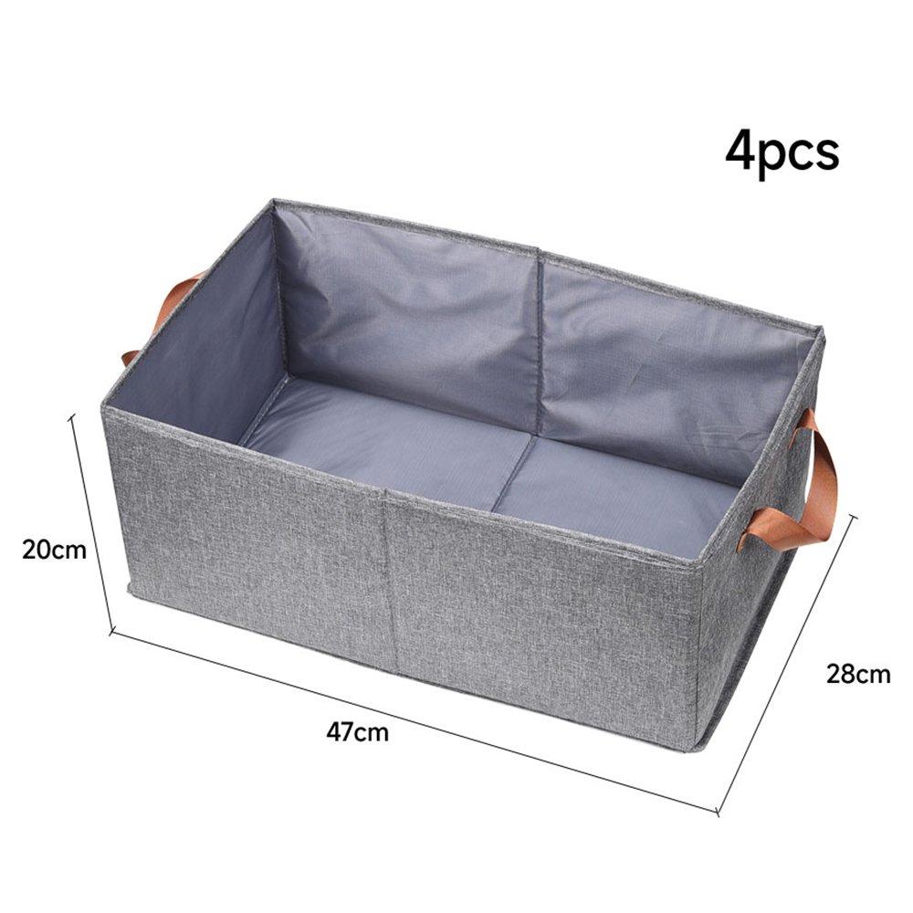 Grey - LIFE IDEAS - 8pcs Foldable Fabric Organizer with Handles - 5