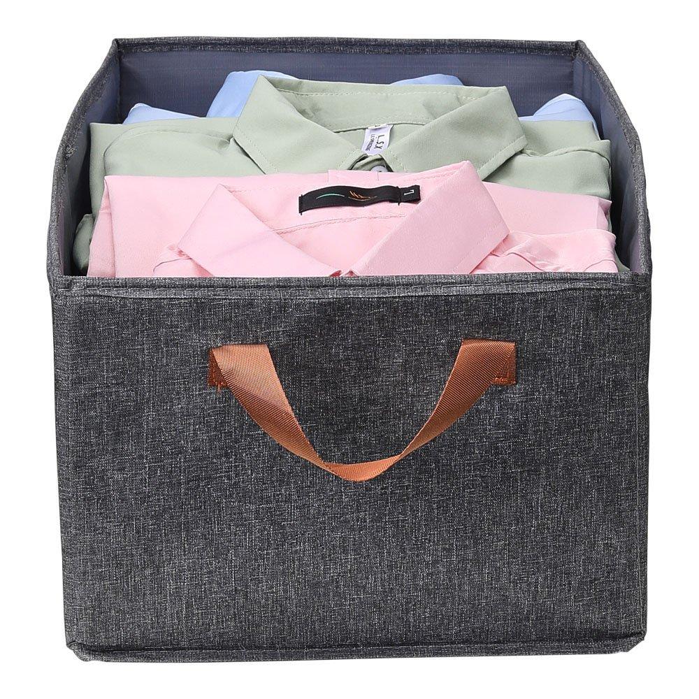 Grey - LIFE IDEAS - 8pcs Foldable Fabric Organizer with Handles - 10