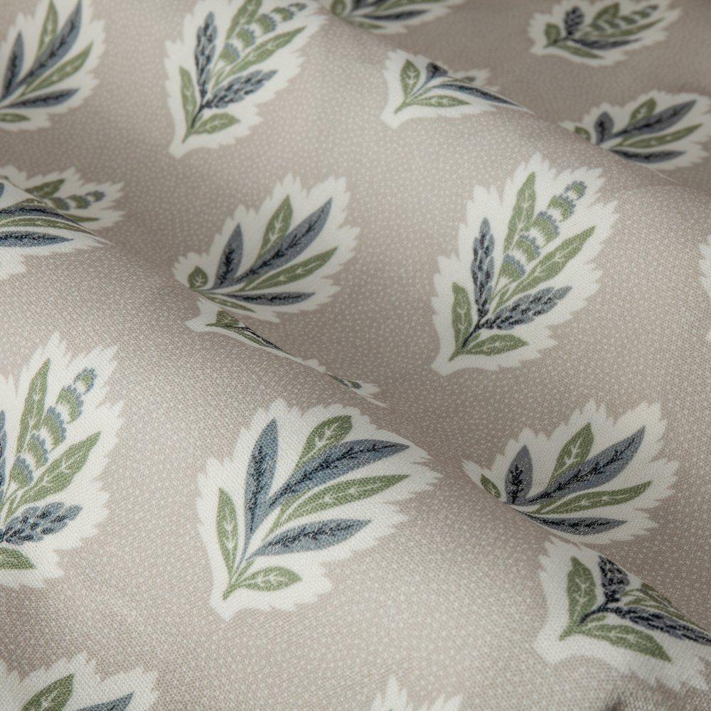 Flax - Sanderson - Sessile Leaf Fully Lined Printed Pencil Pleat Curt - 5
