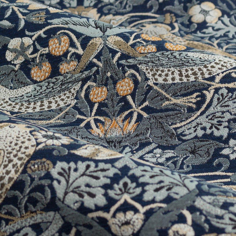 Indigo - Morris and Co - Strawberry Thief Fully Lined Jacquard Pencil Pleat - 6