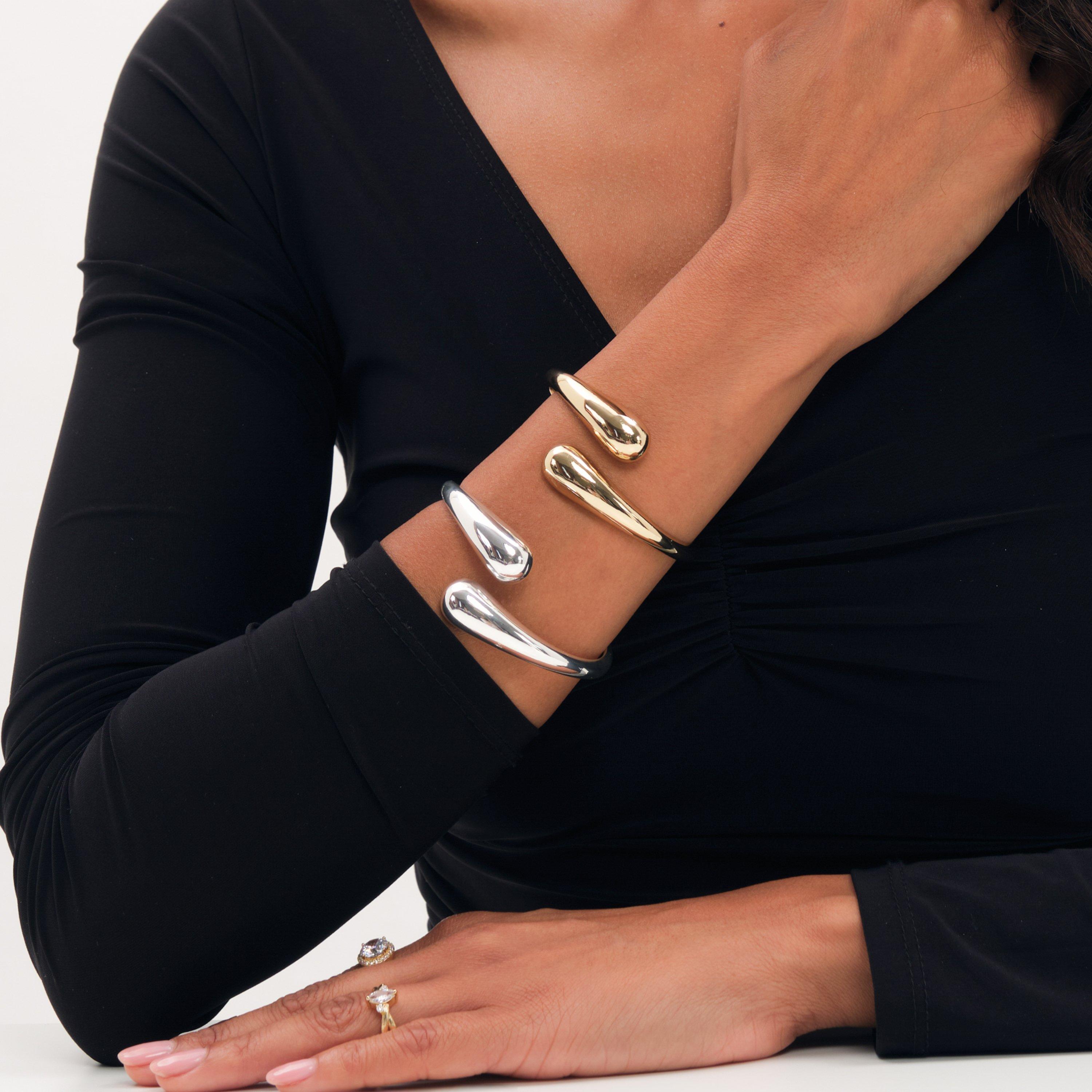 Gold - Jon Richard - Gold Polished Open Bangle - 3