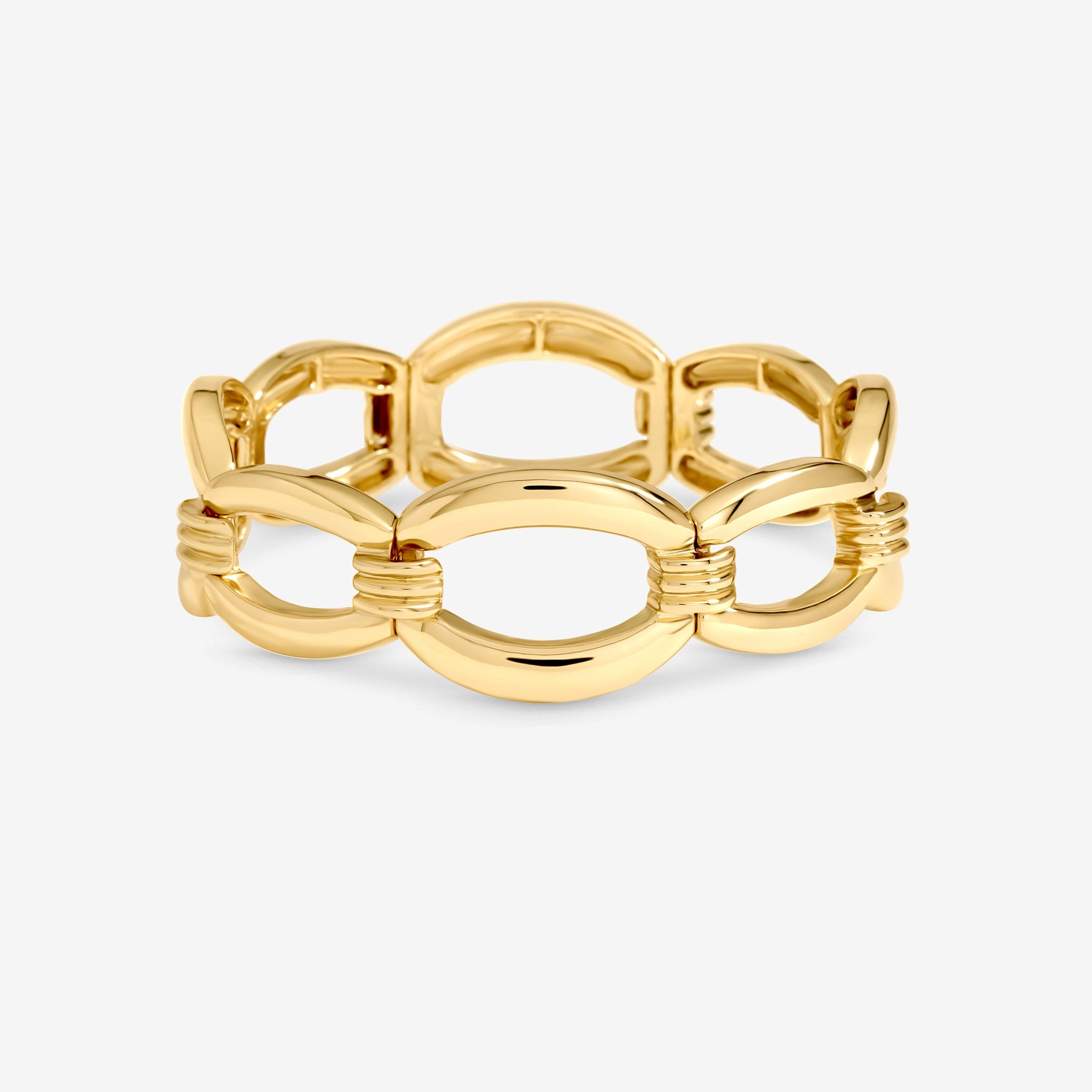 Gold - Jon Richard - Gold Plated Chain Stretch Bracelet - 1
