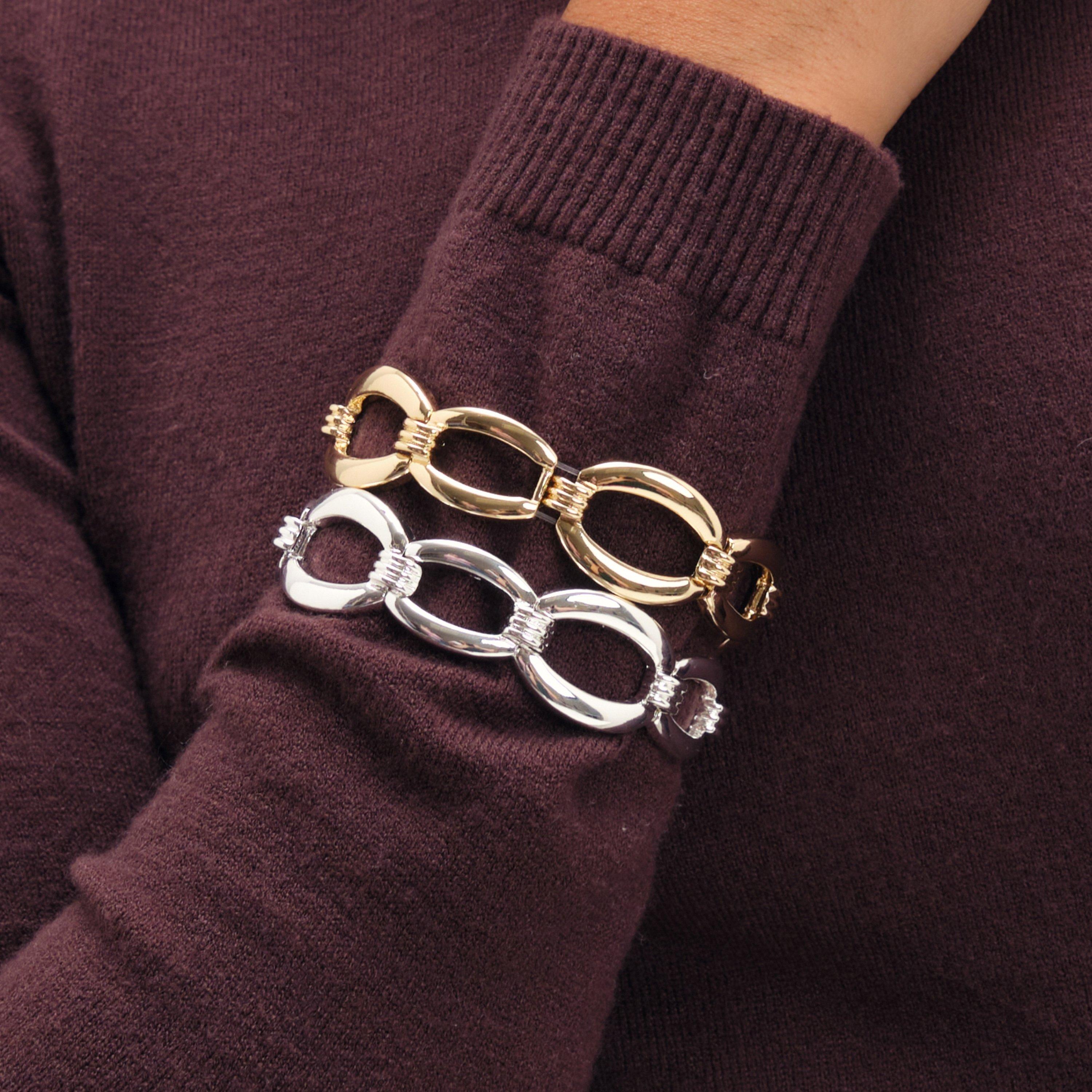 Gold - Jon Richard - Gold Plated Chain Stretch Bracelet - 2