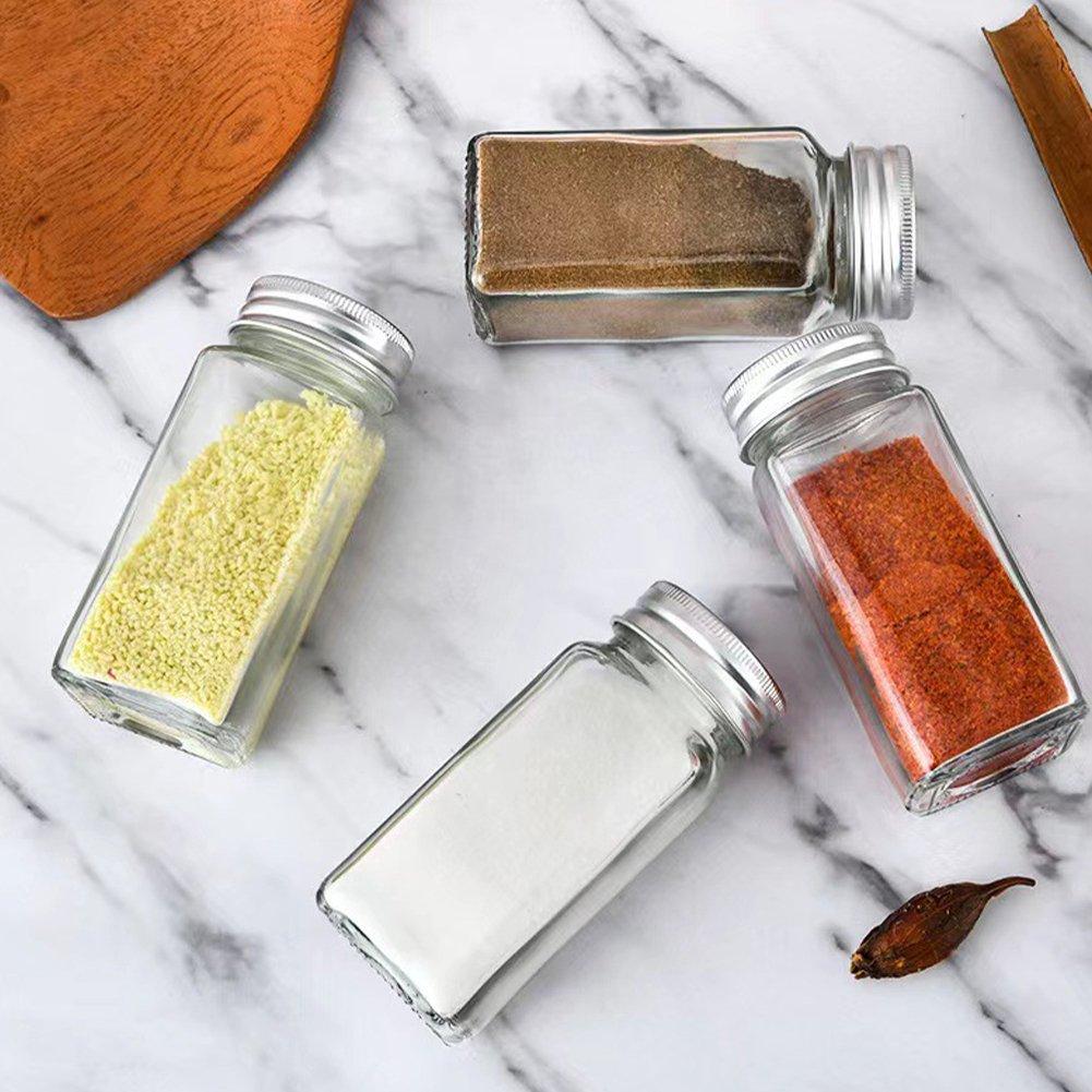 Clear - LIFE IDEAS - 12Pcs Glass Spice Jars with Metal Lids Kit - 2