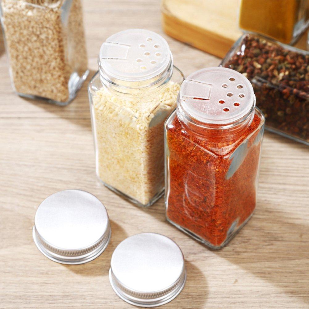 Clear - LIFE IDEAS - 12Pcs Glass Spice Jars with Metal Lids Kit - 3