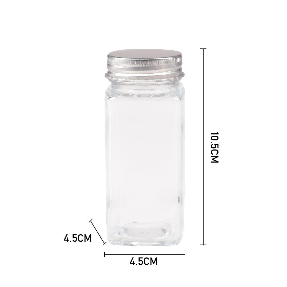 Clear - LIFE IDEAS - 12Pcs Glass Spice Jars with Metal Lids Kit - 4