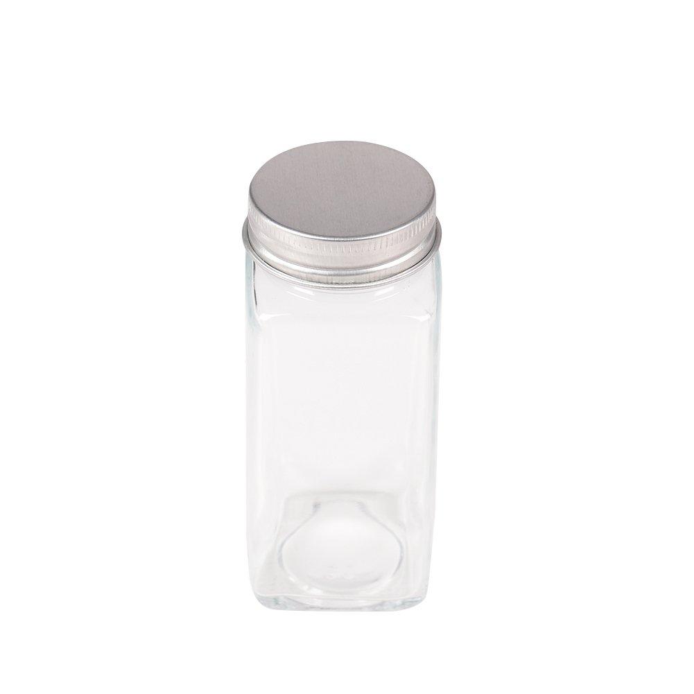 Clear - LIFE IDEAS - 12Pcs Glass Spice Jars with Metal Lids Kit - 6