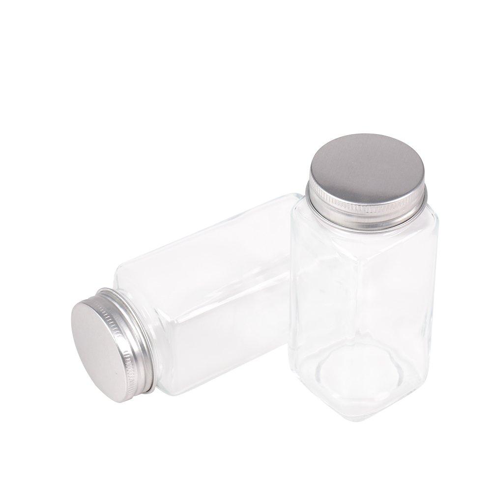 Clear - LIFE IDEAS - 12Pcs Glass Spice Jars with Metal Lids Kit - 7