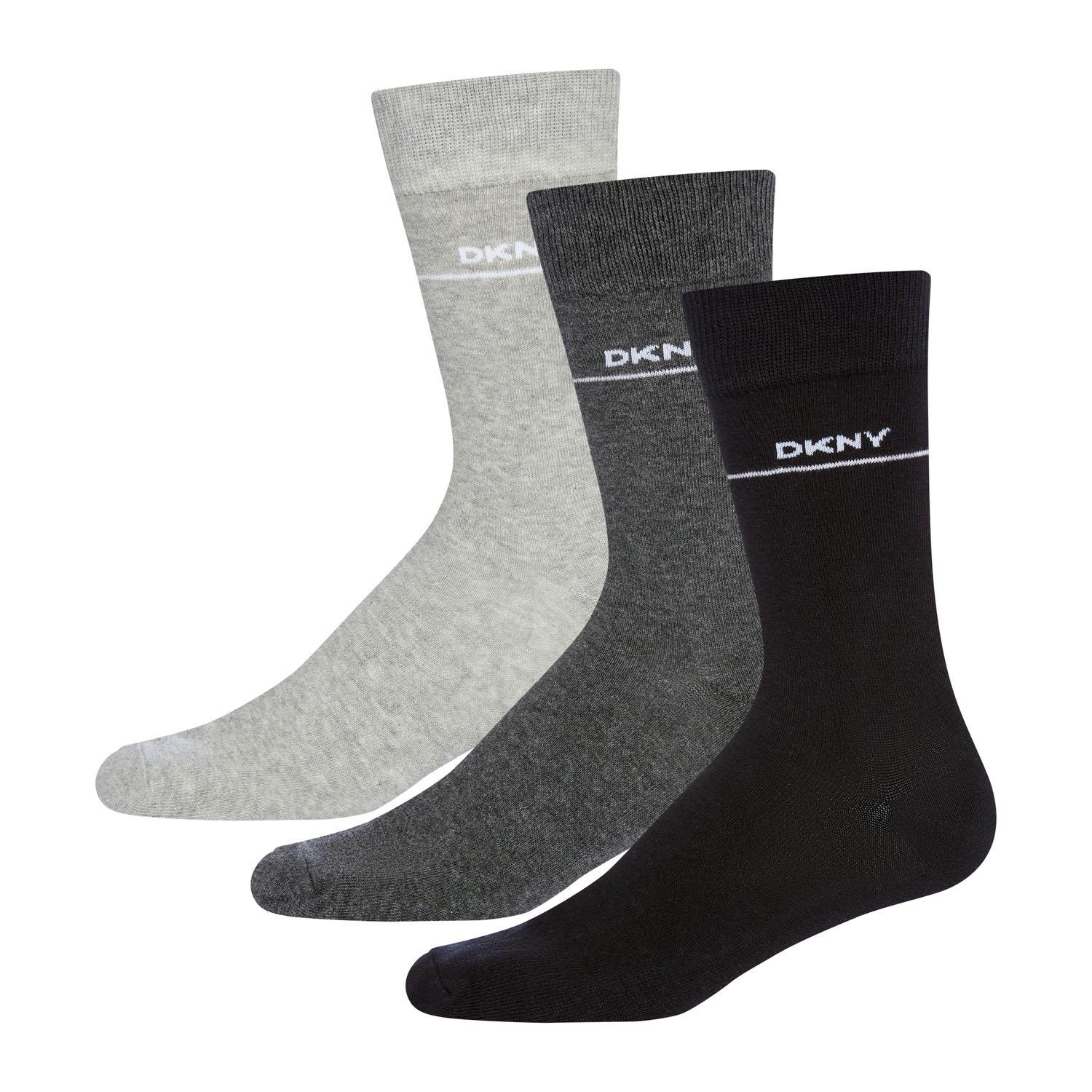 Black/Grey/Chrc - DKNY - 3 pack Mens Socks - 1