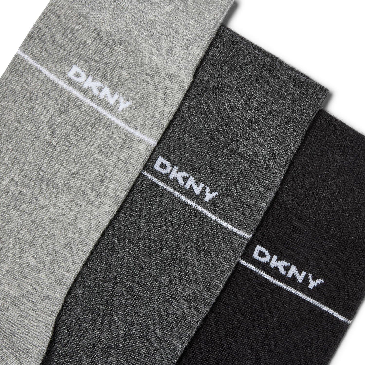 Black/Grey/Chrc - DKNY - 3 pack Mens Socks - 6