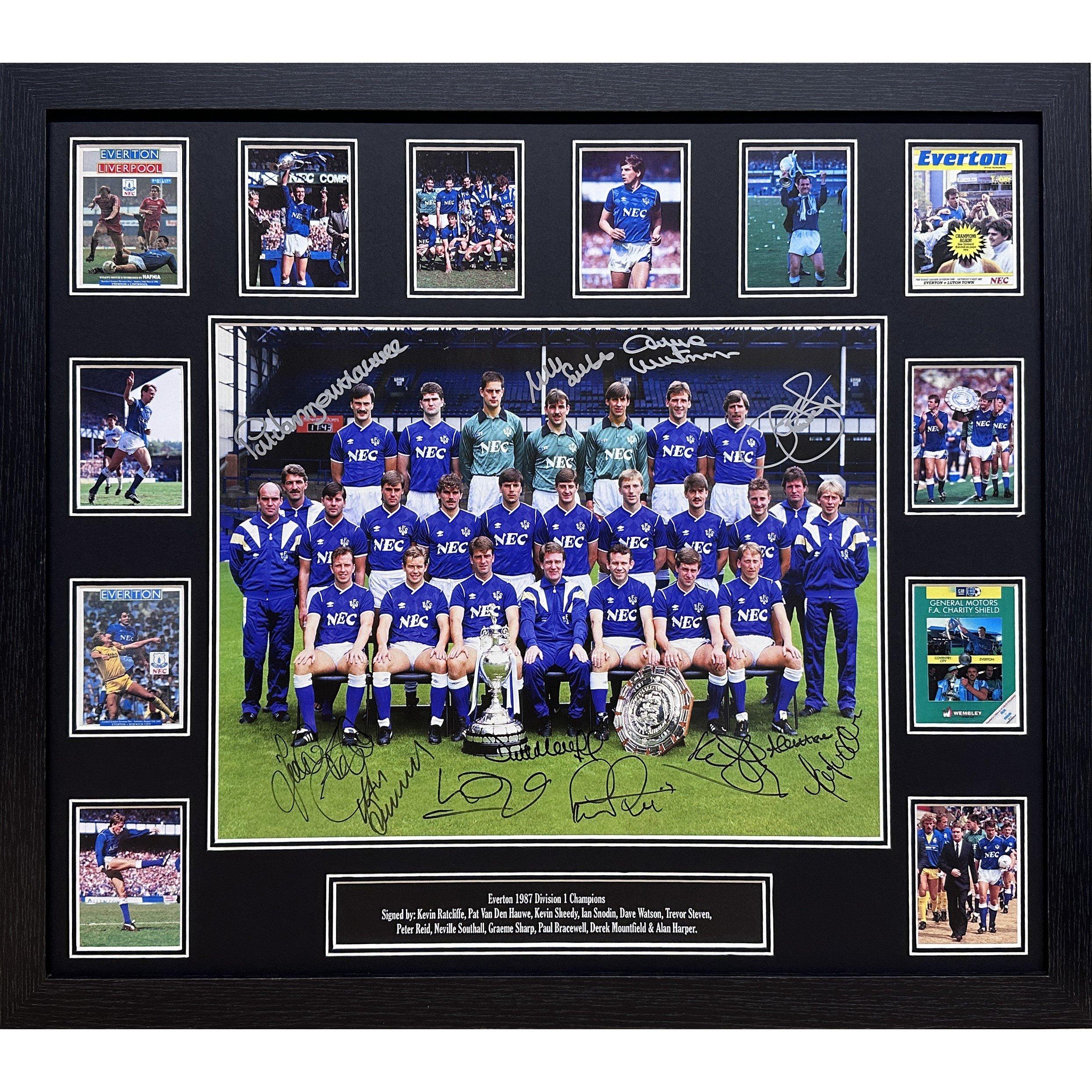 Allstarsignings Ltd  Everton 1987 League Champions Signed Photo - Blue