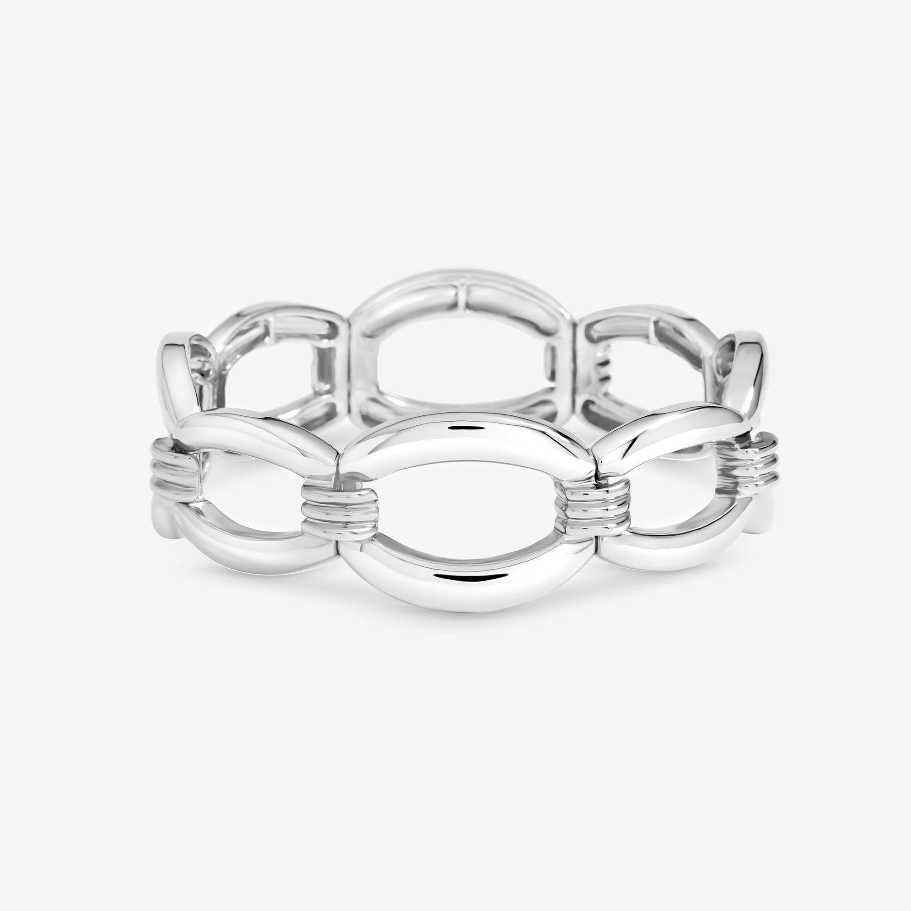 Silver - Jon Richard - Silver Plated Chain Stretch Bracelet