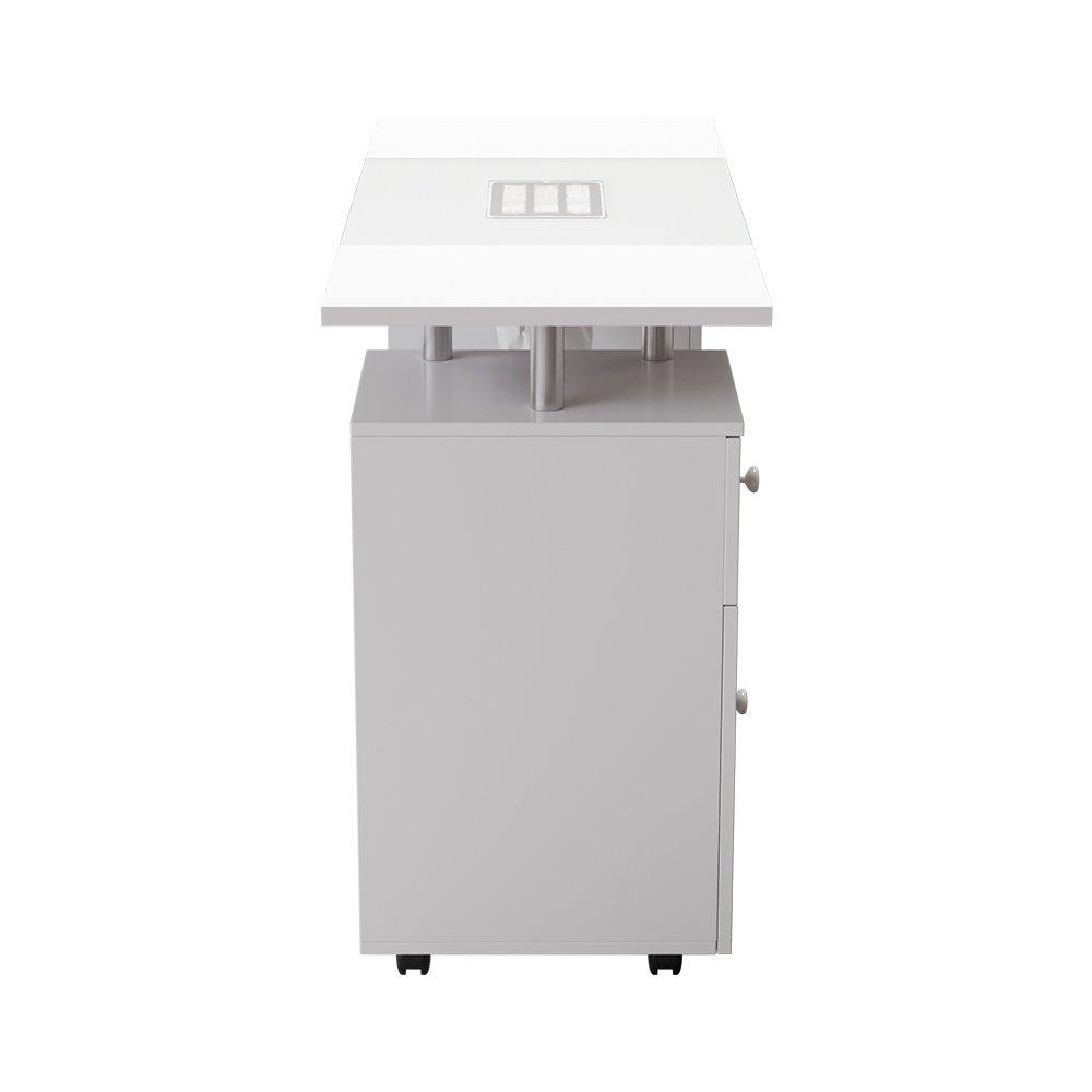 White - SHEONLY - Mobile Manicure Table with Dust Collector Drawers - 5