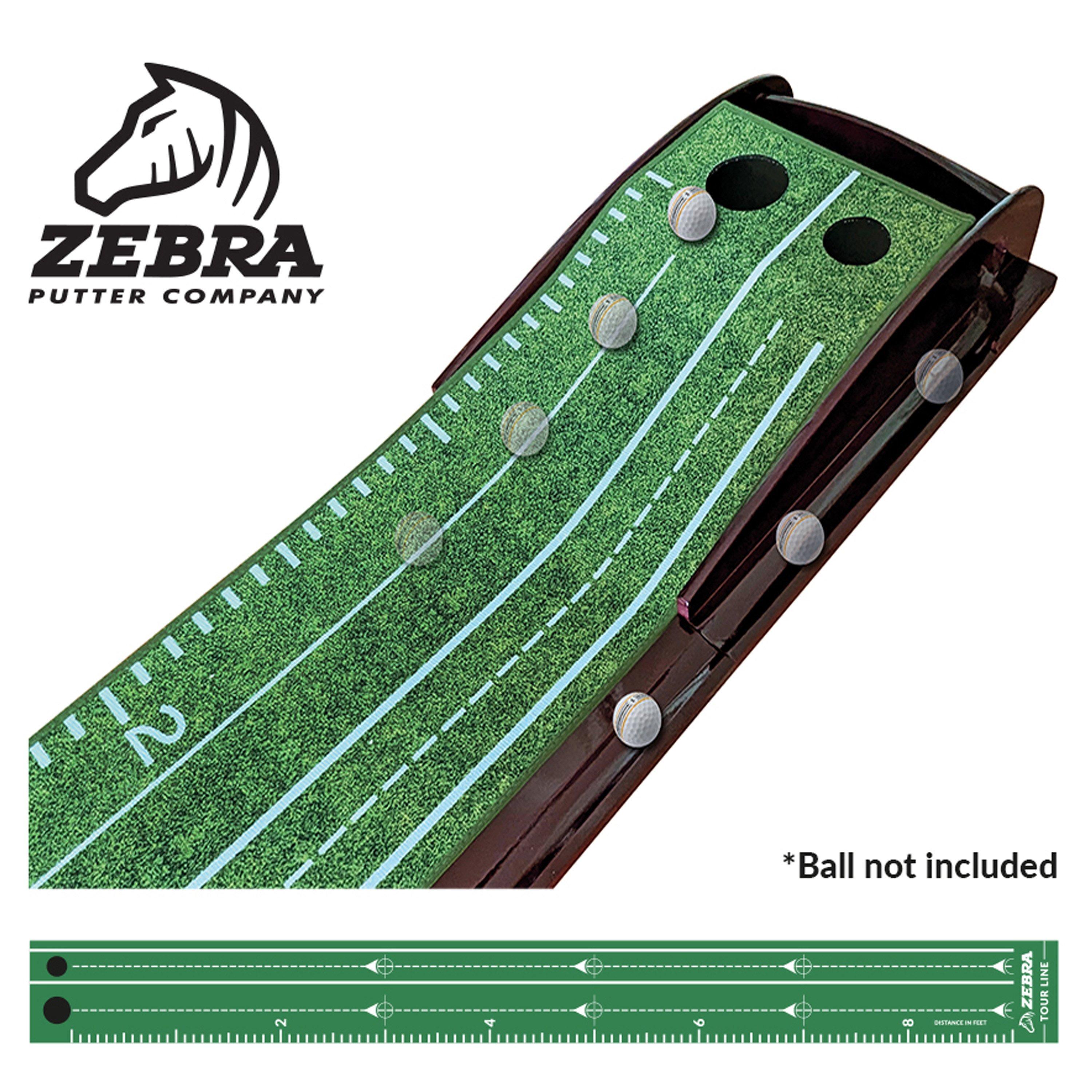 Zebra  Deluxe Wooden Putting Mat - Green