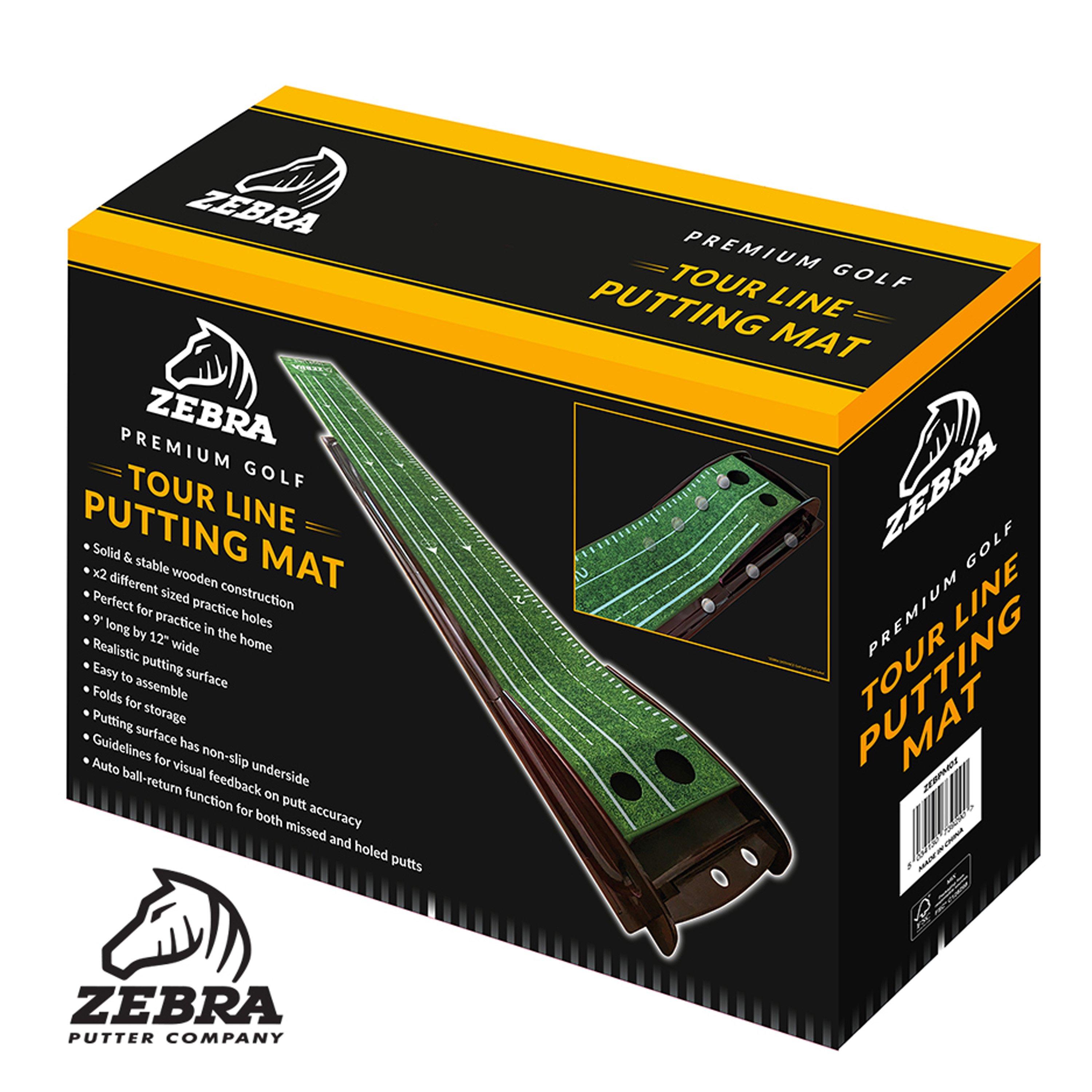 Green - Zebra - Zebra Deluxe Wooden Putting Mat - 2