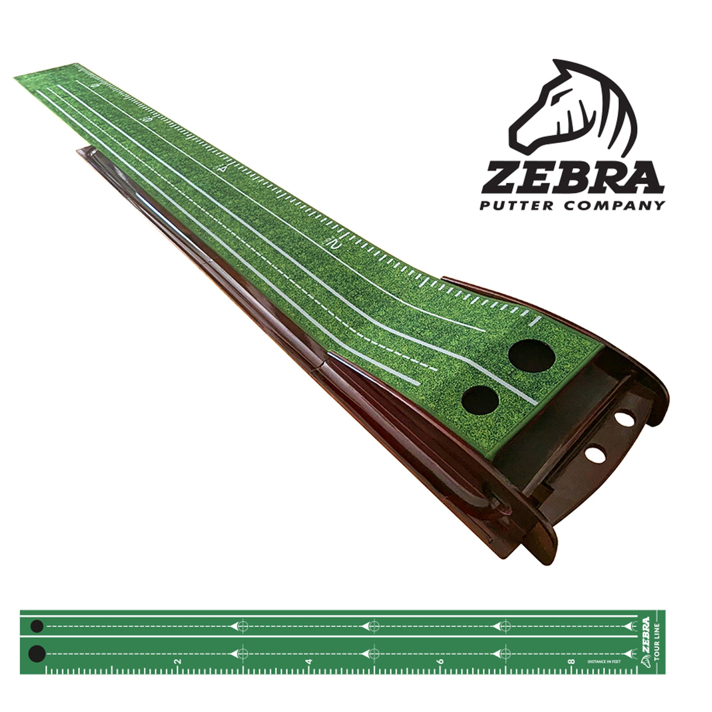 Green - Zebra - Zebra Deluxe Wooden Putting Mat - 3